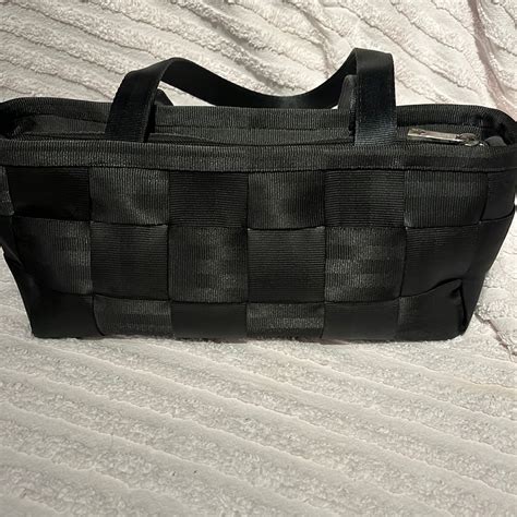 Vintage Black Harvey's The Original Seatbelt Tote Shoulder Bag 